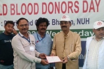 41वीं बार रक्तदान कर राजूद्दीन ने रोशन किया मेवात का नाम,  2 अक्टूबर 2013 को जिले का सबसे बड़ा रक्तदान कैंप लगाकर मनवाया था लोहा